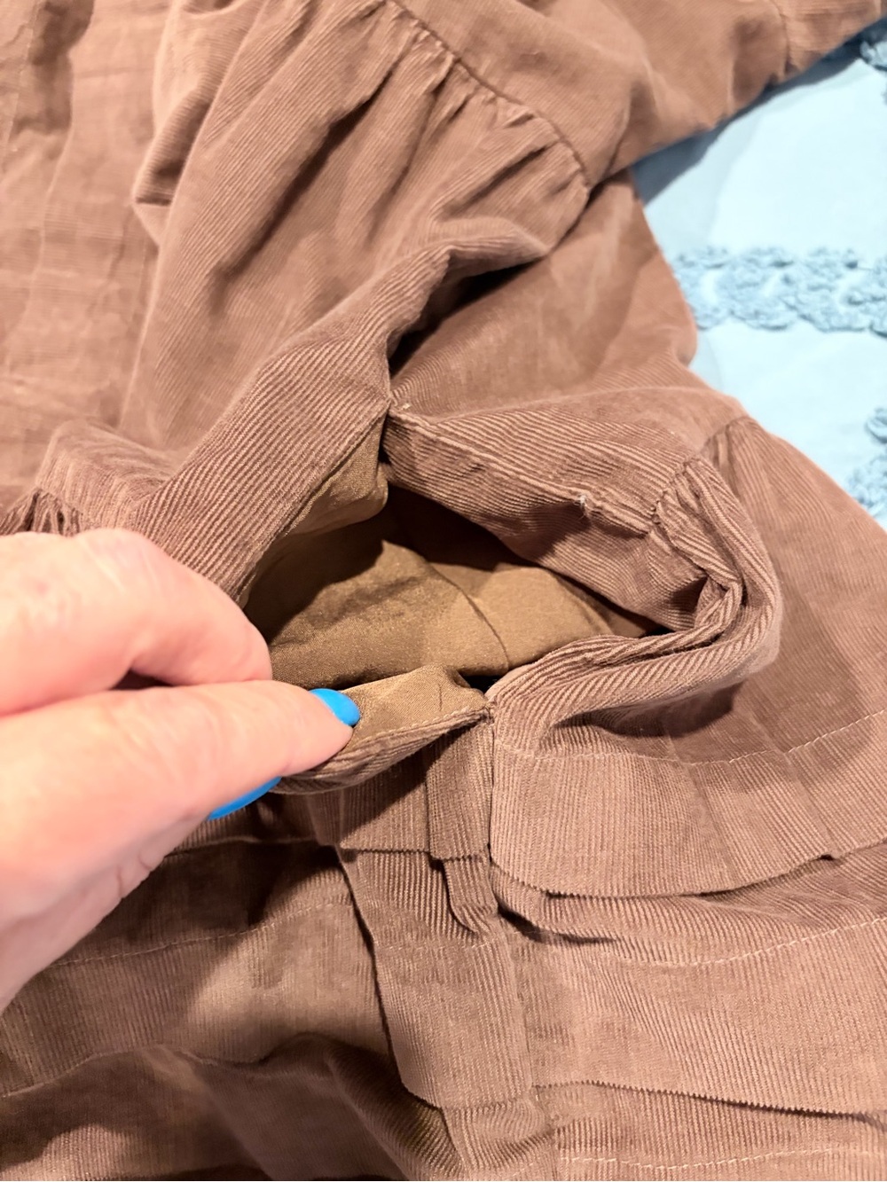 American Eagle Outfitters Brown Puff-Sleeve Tiered Mini Dress - Picture 11 of 11